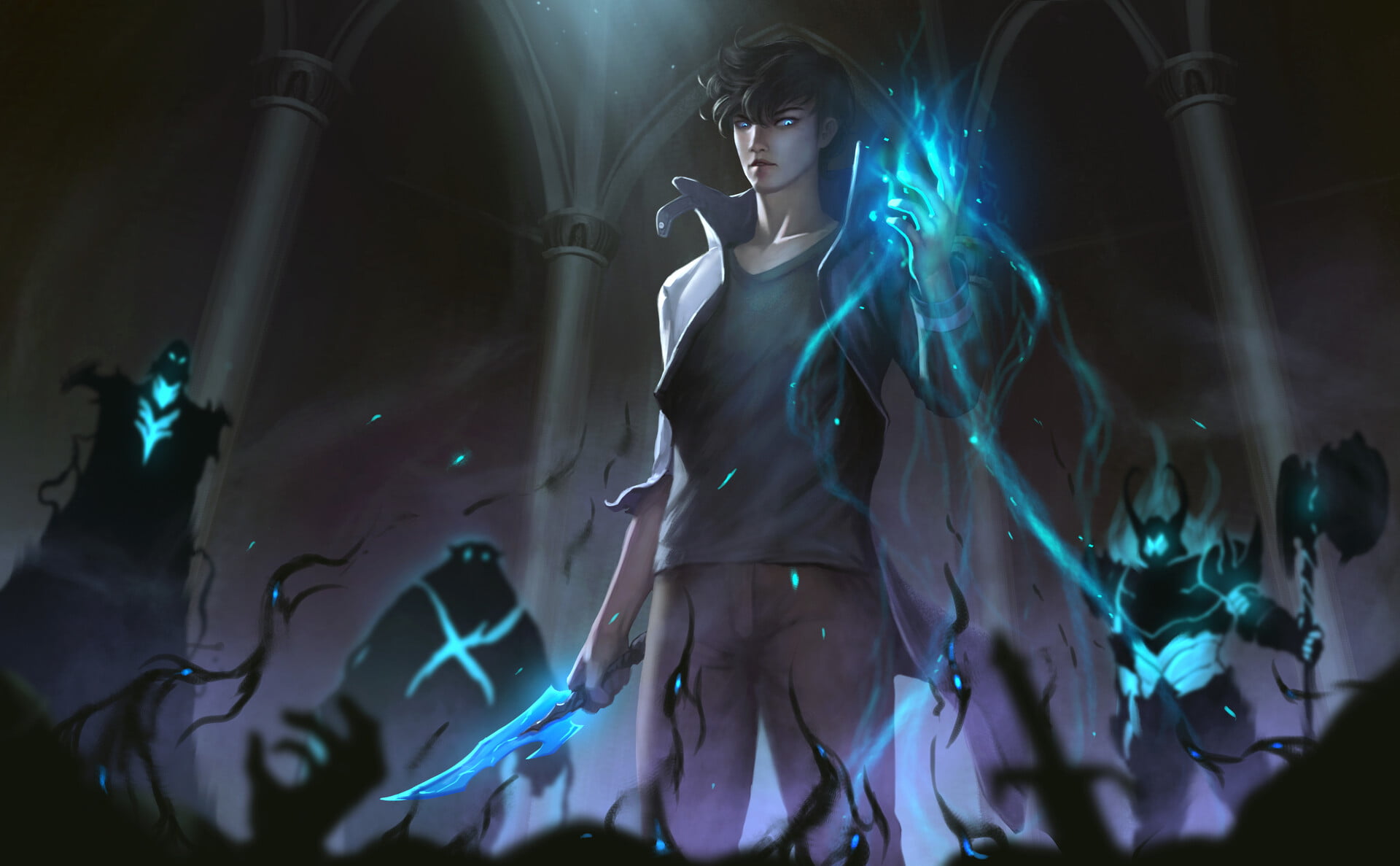 Second collage image about Solo Leveling anime miniatura